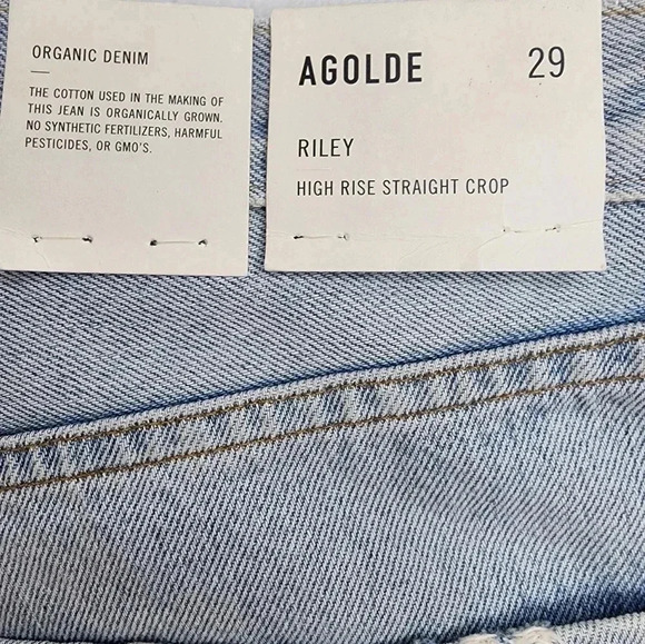 Agolde Riley High rise Straight Crop jean in Clear skies sz 29 NWT light wash - Picture 8 of 16